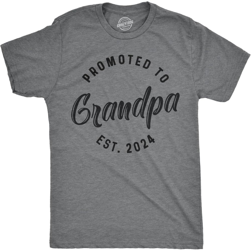 imageCrazy Dog Mens Shirts Promoted to Papa Grandpa or Uncle 2025 Funny Fathers Day TeesGrandpa 2024