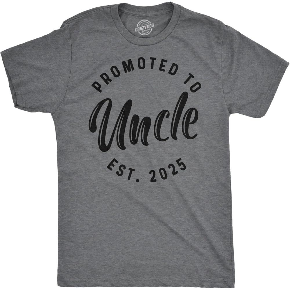 imageCrazy Dog Mens Shirts Promoted to Papa Grandpa or Uncle 2025 Funny Fathers Day TeesUncle 2025