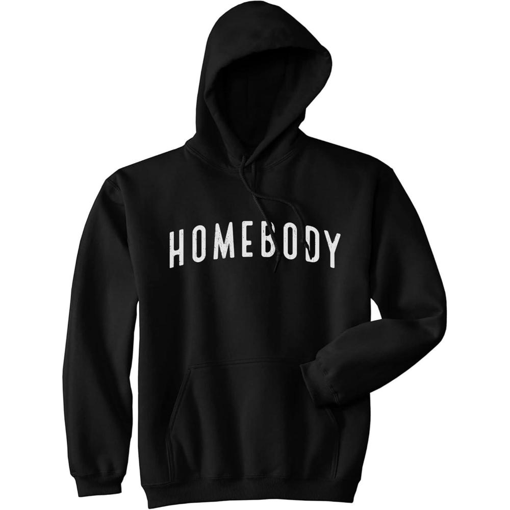 imageCrazy Dog TShirts Homebody Unisex Hoodie Funny Sarcastic Introverted Text SweatshirtBlack
