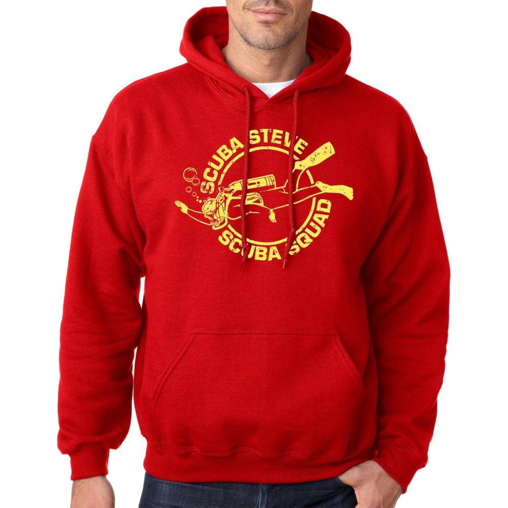 imageCrazy Dog TShirts Scuba Steve Scuba Squad Hoodie Funny Diving Hooded SweaterHeather Red Scuba Steve