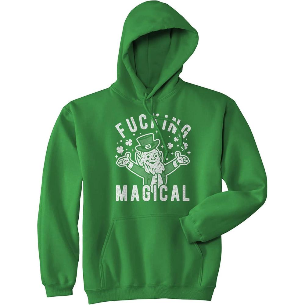 imageFcking Magical Hoodie Funny St Patricks Day Parade Leprechaun Graphic Novelty SweatshirtGreen