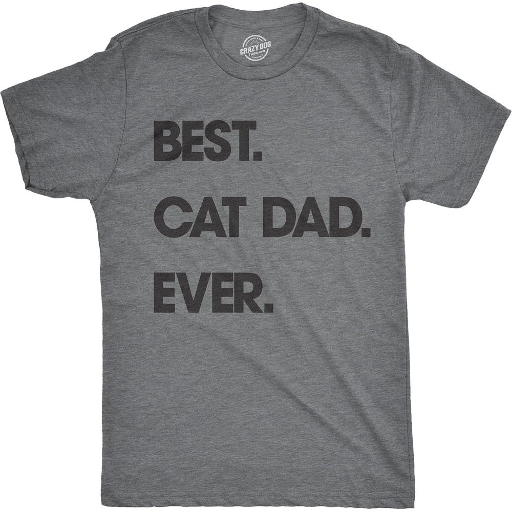 imageMens Best Cat Dad Ever T Shirt Funny Fathers Day Kitty Sarcastic Saying NoveltyLight Heather Grey Cat Dad