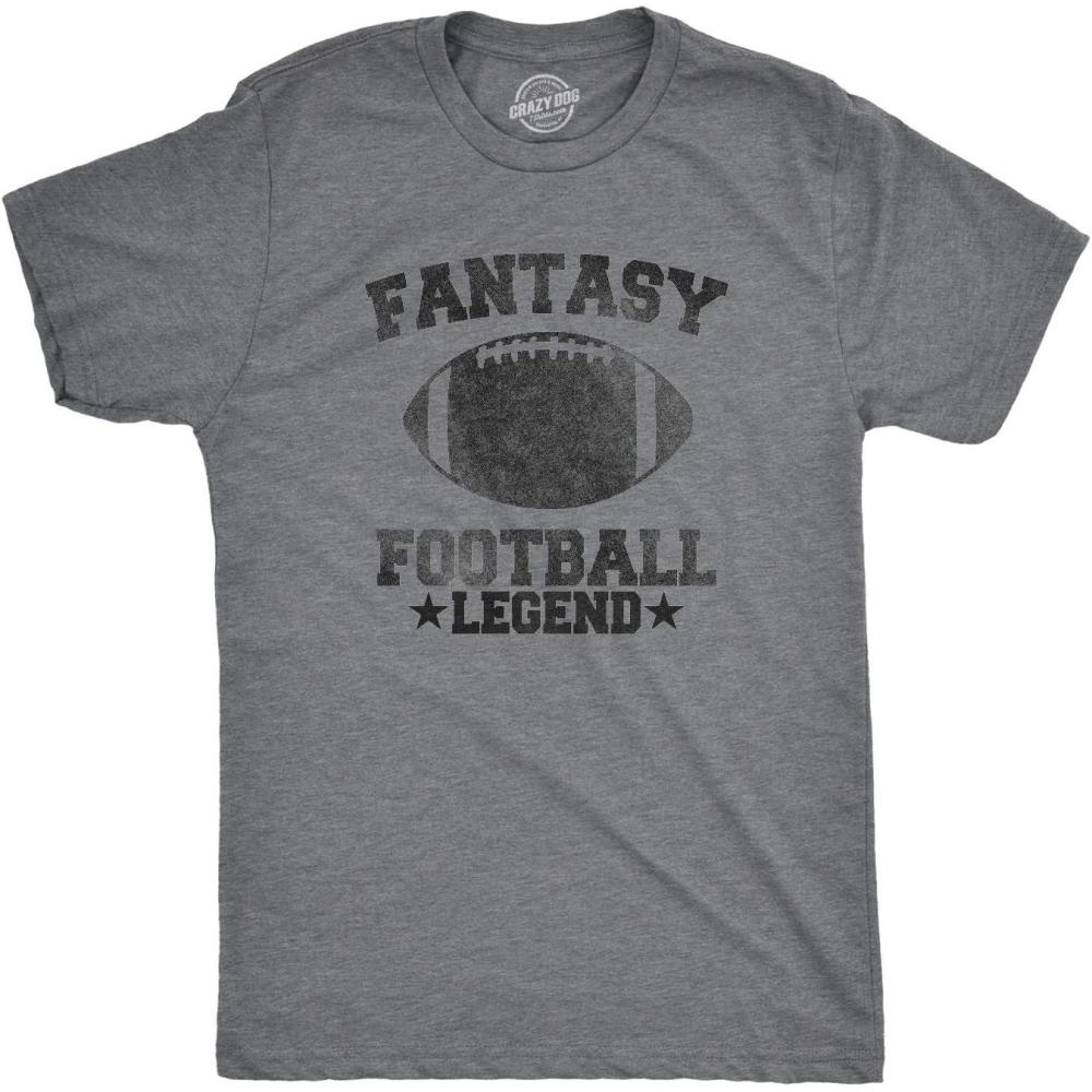 imageMens Fantasy Football Legend Funny T Shirt Season Novelty Graphic Dad GamedayDark Heather Grey