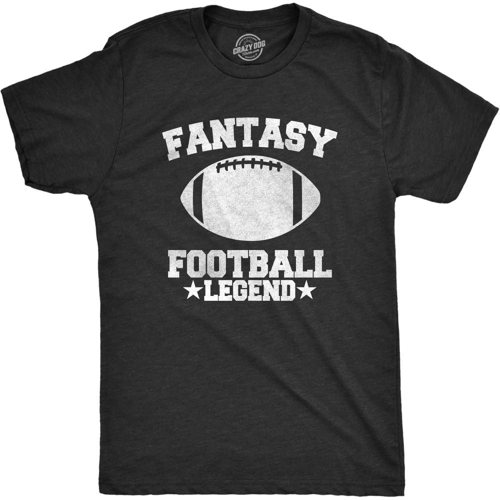 imageMens Fantasy Football Legend Funny T Shirt Season Novelty Graphic Dad GamedayHeather Black