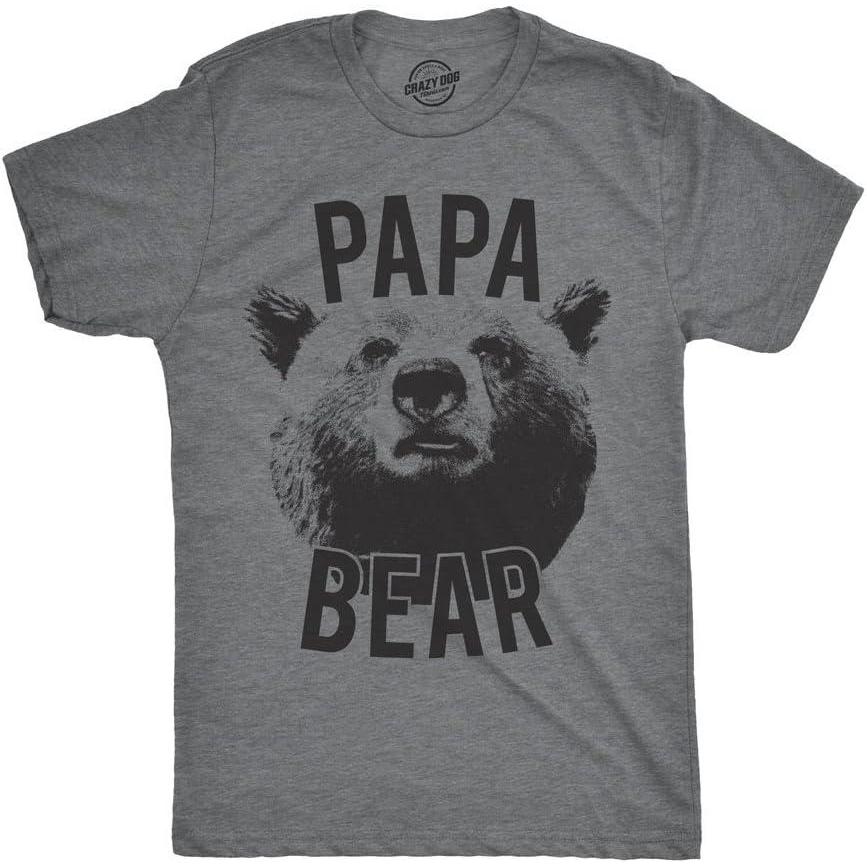 imageMens Papa Bear T Shirt Funny Fathers Day Idea for Dad Papa Hilarious HusbandDark Heather Grey