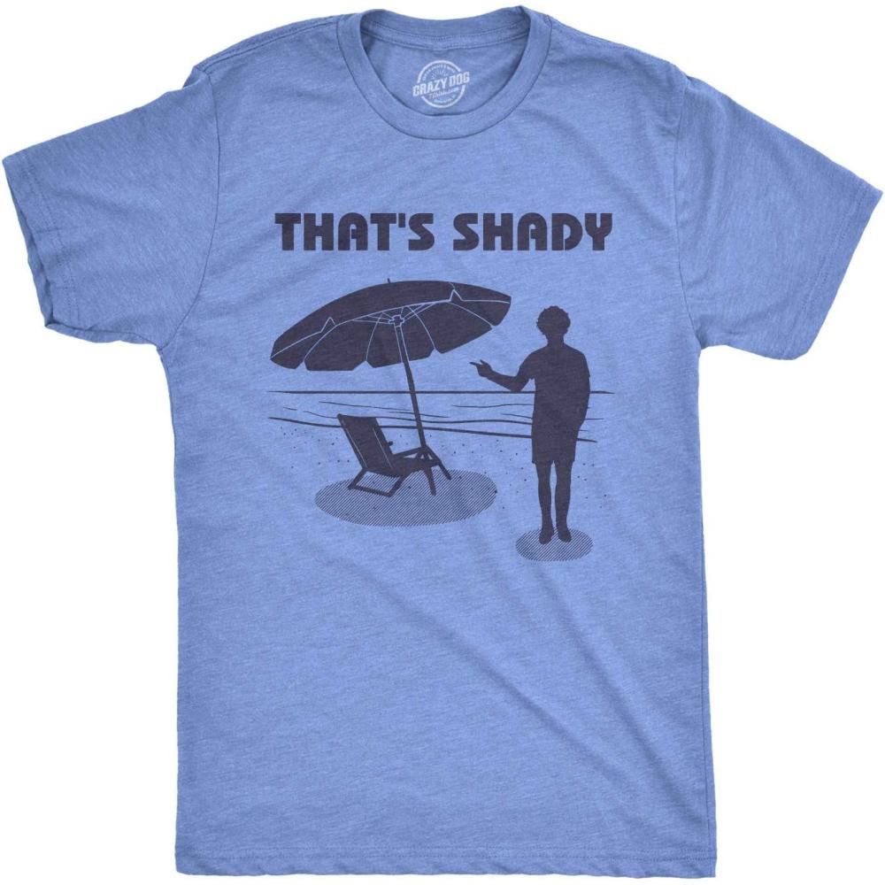 imageMens Thats Shady T Shirt Funny Beach Vacation Sarcastic Hilarious Graphic TeeHeather Light Blue