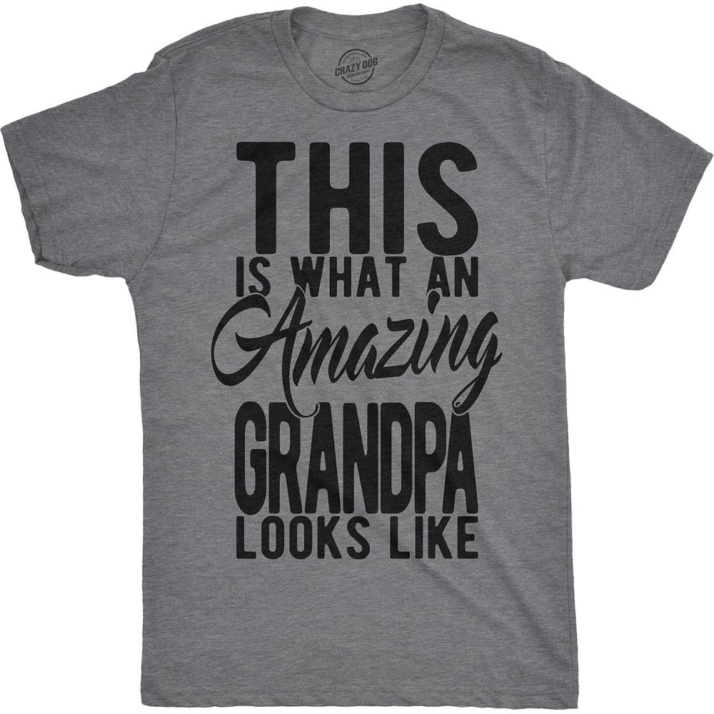 imageMens This is What an Amazing Grandpa Looks Like T Shirt Funny Family Tee for GuysDark Heather Grey
