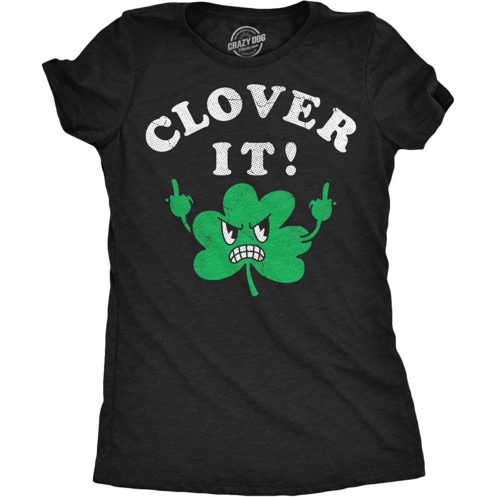 imageWomens Funny T Shirts Clover It Sarcastic St Patricks Day Tee for Ladies
