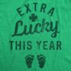 Maternity Extra Lucky This Year T Shirt Funny St Patricks Day Parade Novelty Pregnancy Tee(Heather Green)