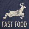 Mens Fast Food T Shirt Funny Deer Hunting Season Novelty Graphic Tee(Heather Navy – Fast Food)
