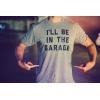 Mens I’ll Be in The Garage T Shirt Funny Car Mechanic Dad Graphic Novelty Tee(Dark Heather Grey)