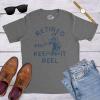 Mens Retired and Keepin It Reel T Shirt Funny Fishing Grandpa Graphic Novelty Tee(Dark Heather Grey)