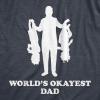 Mens Worlds Okayest Dad Holding Upside Down Kids T Shirt Funny Father’s Day Tee