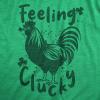 Womens Feeling Clucky Funny T Shirt St Patricks Day Sarcastic Tee for Ladies(Heather Green – Clucky)
