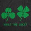 Womens Funny T Shirts What The Luck Sarcastic St Patricks Day Tee for Ladies(Heather Black – Luck)