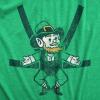 Womens Leprechaun Baby Harness T Shirt Funny Sarcastic Saint Patricks Day Child Carrier Novelty Tee for Ladies(Heather Green)
