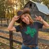 Womens Texas State Clover T Shirt Funny St Pattys Day Parade Four Leaf Shamrock Tee for Ladies(Heather Navy – Texas State Clovers)