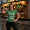 Womens This is My Lucky Puking T Shirt Funny Saint Patricks Day St Patty Tee(Heather Green)