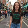 Womens We Like to Paddy T Shirt Funny St Patricks Day Party Hilarious Irish Tee(Heather Black)