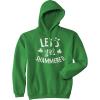 Crazy Dog T-Shirts Lets Get Shammered Hoodie Funny St Patricks Day Shirt Cool Shamrock Drinking Graphic(Green)