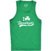 I Clover Shenanigans Tank Top Funny Shirt for Saint Patricks Day St Patty Outfit(Green)