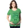 Maternity Extra Lucky This Year T Shirt Funny St Patricks Day Parade Novelty Pregnancy Tee(Heather Green)