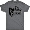 Mens Best Fathers Get Promoted to Grandpas Funny Family Relationship T Shirt(Dark Heather Grey)