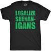 Mens Funny T Shirts Legalize Shenanigans Sarcastic St Patricks Day Tee for Men(Heather Black – Legalize Shenanigans)