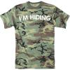 Mens Im Hiding Camo T Shirt Funny Sarcastic Military Hunting Novelty Dad Joke(Camo)