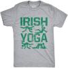 Mens Irish Yoga T Shirt Funny Saint Patricks Day Drinking Tee St Patty Graphic(Light Heather Grey)