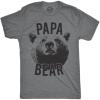 Mens Papa Bear T Shirt Funny Fathers Day Idea for Dad Papa Hilarious Husband(Dark Heather Grey)