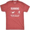 Mens Running Motivation Raptor Chase T Shirt Funny Dinosaur Tee Nerdy Graphic(Red)