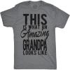 Mens This is What an Amazing Grandpa Looks Like T Shirt Funny Family Tee for Guys(Dark Heather Grey)