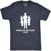Mens Worlds Okayest Dad Holding Upside Down Kids T Shirt Funny Father’s Day Tee