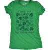 Womens Check Out My Shamrocks T Shirt Funny Saint Paddys Day Clover Graphic Tee for Ladies(Heather Green)