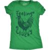 Womens Feeling Clucky Funny T Shirt St Patricks Day Sarcastic Tee for Ladies(Heather Green – Clucky)