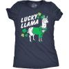 Womens Funny T Shirts Lucky Llama Sarcastic St Patricks Day Tee for Ladies