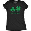 Womens Funny T Shirts What The Luck Sarcastic St Patricks Day Tee for Ladies(Heather Black – Luck)