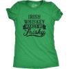 Womens Irish Whiskey Makes Me Frisky T Shirt Funny St Patricks Day Drinking Tee(Heather Green)