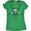 Womens Leprechaun Baby Harness T Shirt Funny Sarcastic Saint Patricks Day Child Carrier Novelty Tee for Ladies(Heather Green)