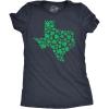 Womens Texas State Clover T Shirt Funny St Pattys Day Parade Four Leaf Shamrock Tee for Ladies(Heather Navy – Texas State Clovers)