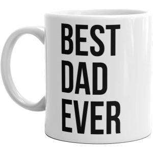 Best Dad Ever Coffee Mug – Fathers Day Gift – White Ceramic Cup for Dads Birthday Christmas – 11oz Microwave and Dishwasher Safe