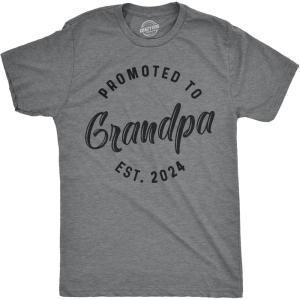 Crazy Dog Mens Shirts Promoted to Papa Grandpa or Uncle 2025 Funny Fathers Day Tees(Grandpa – 2024)