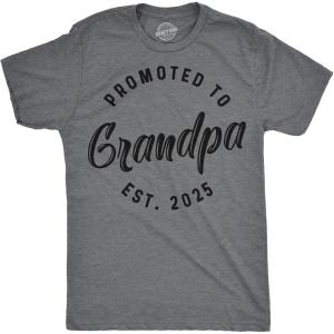 Crazy Dog Mens Shirts Promoted to Papa Grandpa or Uncle 2025 Funny Fathers Day Tees(Grandpa – 2025)