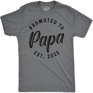 Crazy Dog Mens Shirts Promoted to Papa Grandpa or Uncle 2025 Funny Fathers Day Tees(Papa – 2025)