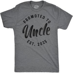 Crazy Dog Mens Shirts Promoted to Papa Grandpa or Uncle 2025 Funny Fathers Day Tees(Uncle – 2025)