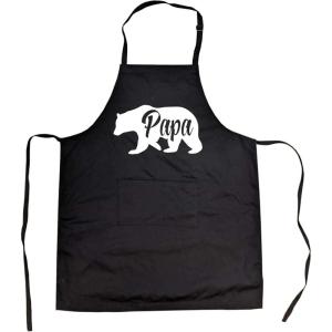 Crazy Dog T-Shirts Aprons for Men – Papa Bear Graphic Design – Durable Blend with Adjustable Straps