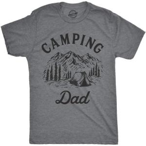 Crazy Dog T-Shirts Mens Camping Dad Tshirt Cool Outdoor Vacation Fathers Day Tee(Dark Heather Grey)