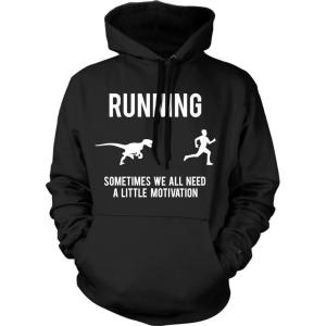 Crazy Dog T-Shirts Running Motivation Hoodie Funny T shirt Sarcasm Humor Run Novelty Hooded Sweatshirt(Black)