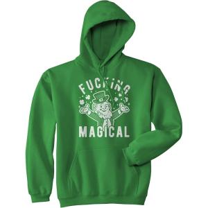 F*cking Magical Hoodie Funny St Patricks Day Parade Leprechaun Graphic Novelty Sweatshirt(Green)